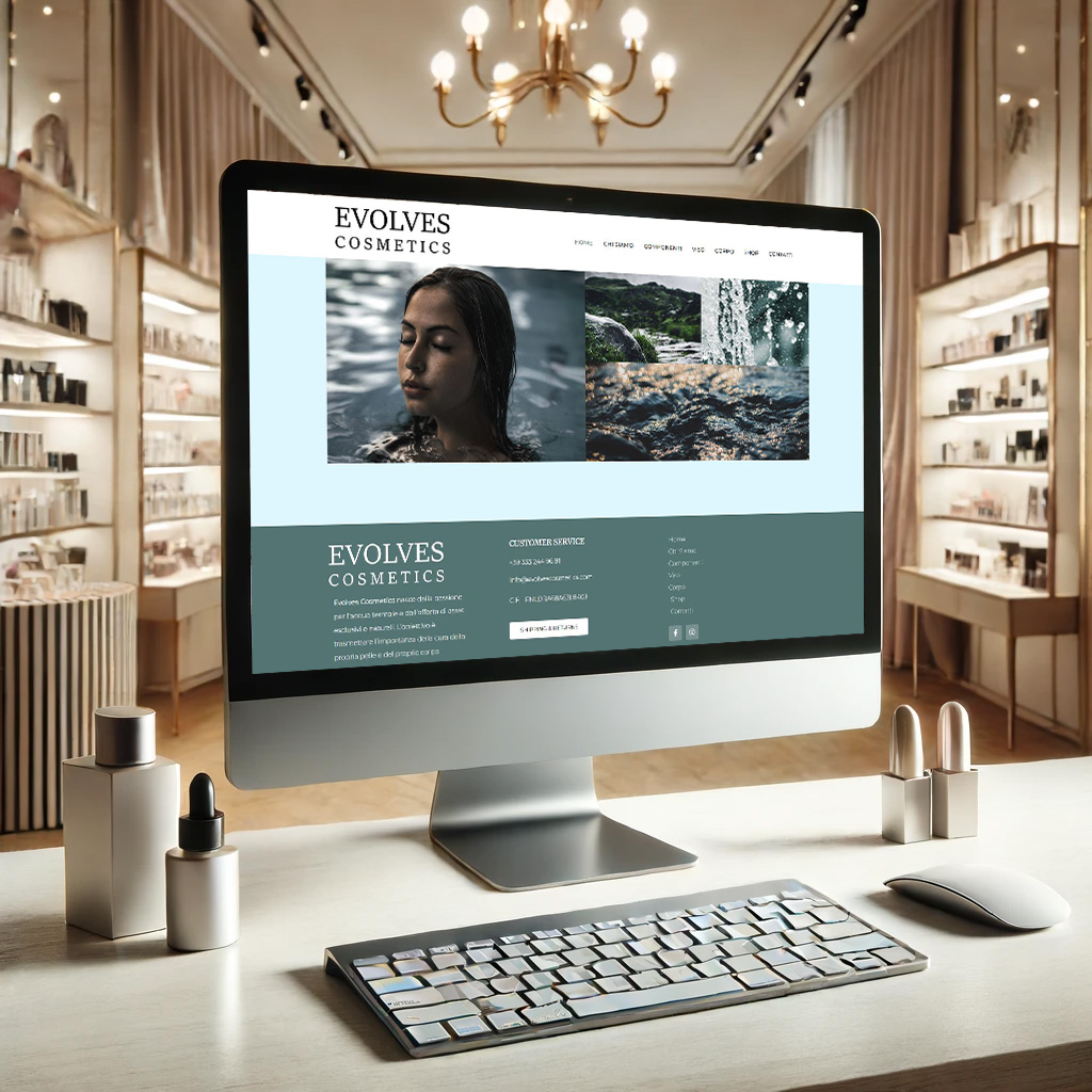 NetEvolution Vicenza Evolves Cosmetics Mock up Sito Cosmetica ai