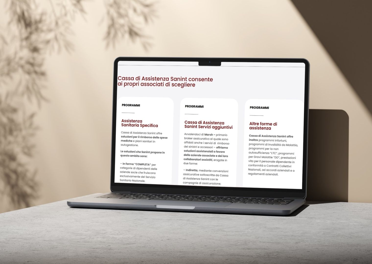 NetEvolution Vicenza piattaforma website Cassa di assistenza Sanint